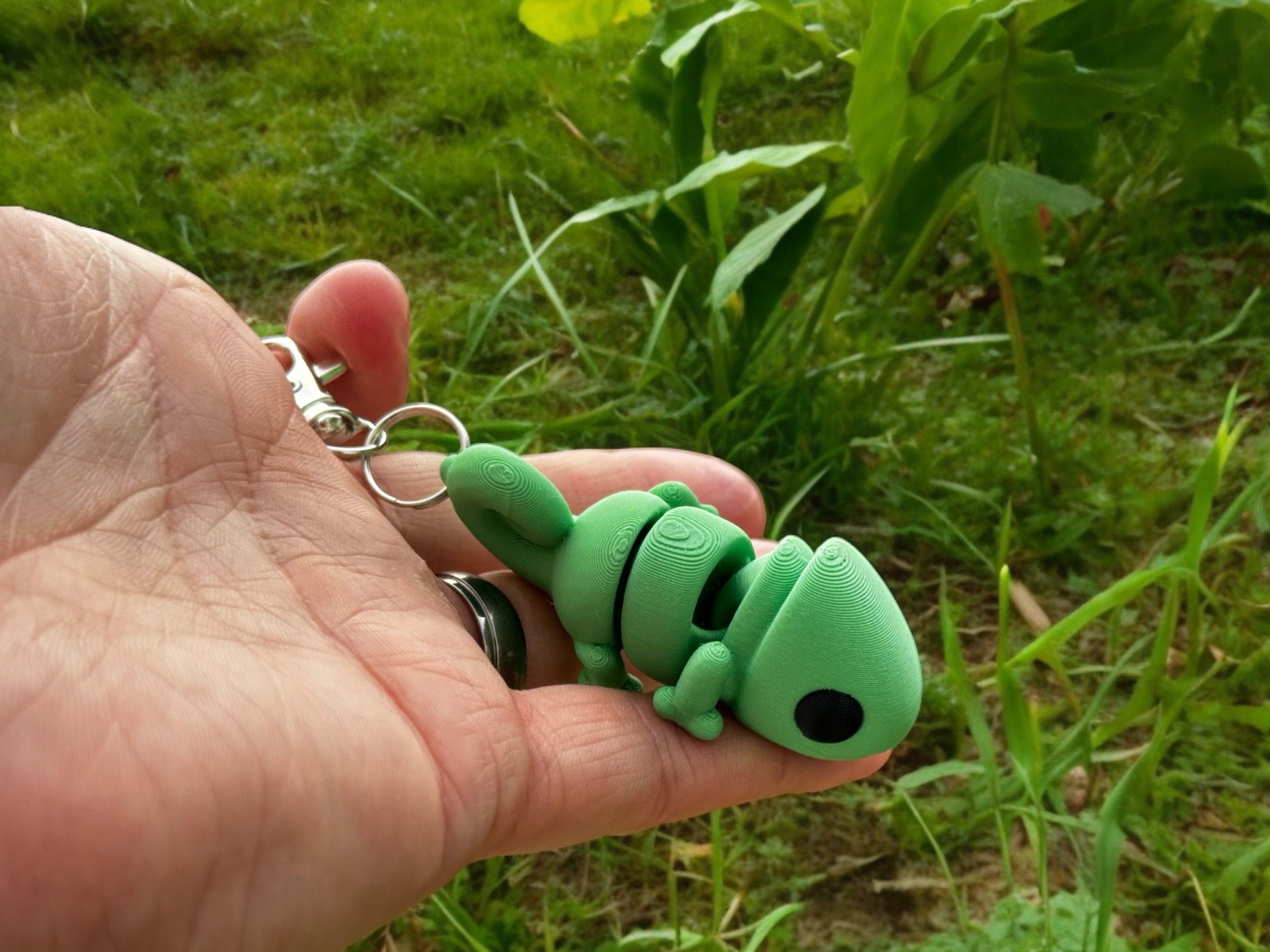3D Printed Baby Chameleon: Articulated Fidget Toy, Collectible