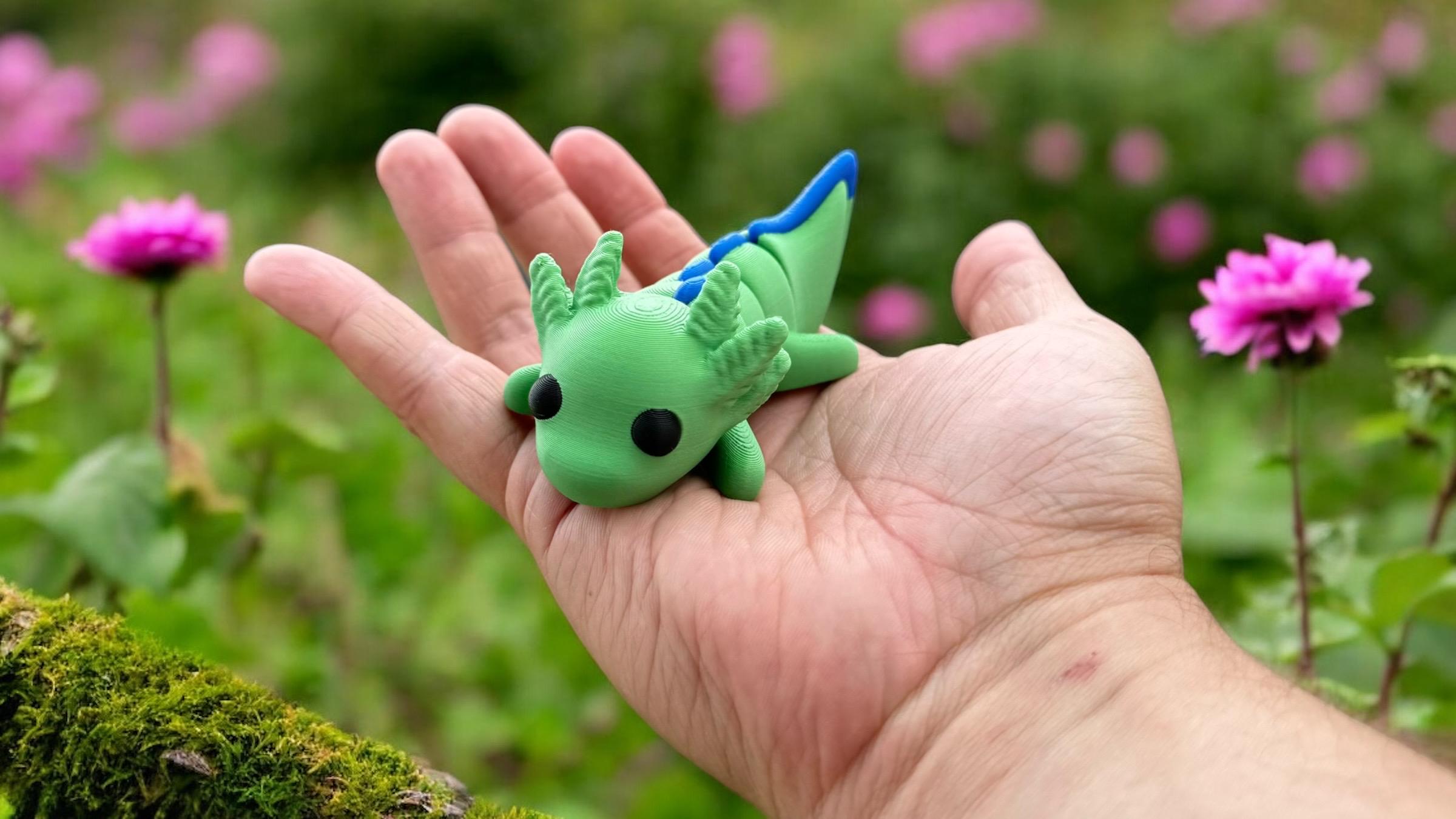 3D Printed Baby Axolotl Fidget Toy: Articulated Collectible
