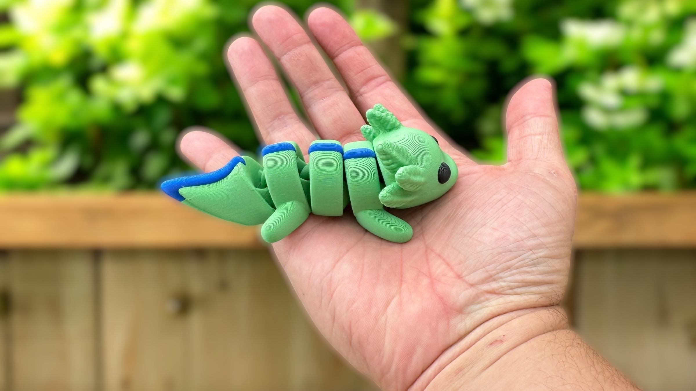3D Printed Baby Axolotl Fidget Toy: Articulated Collectible
