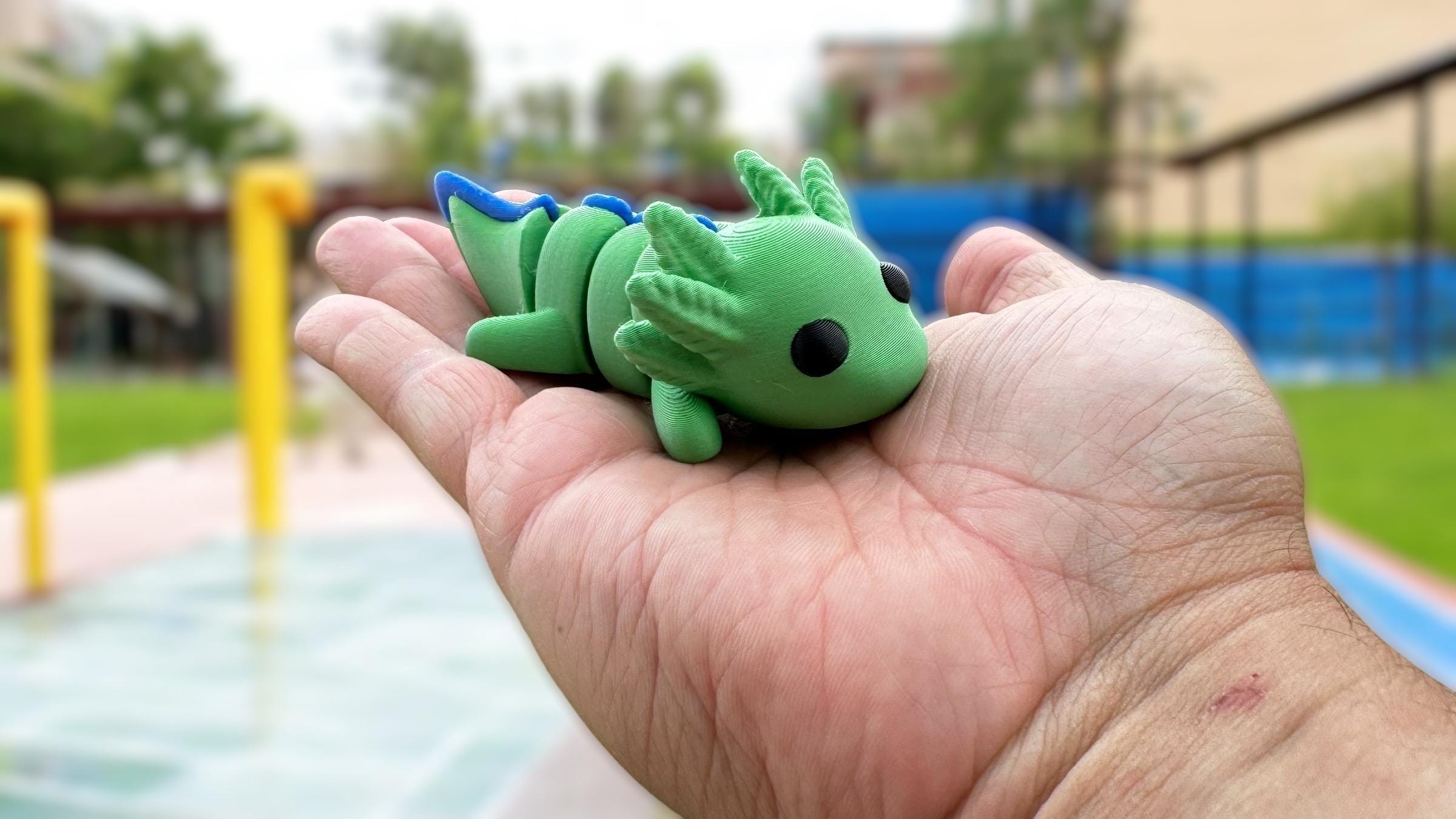 3D Printed Baby Axolotl Fidget Toy: Articulated Collectible