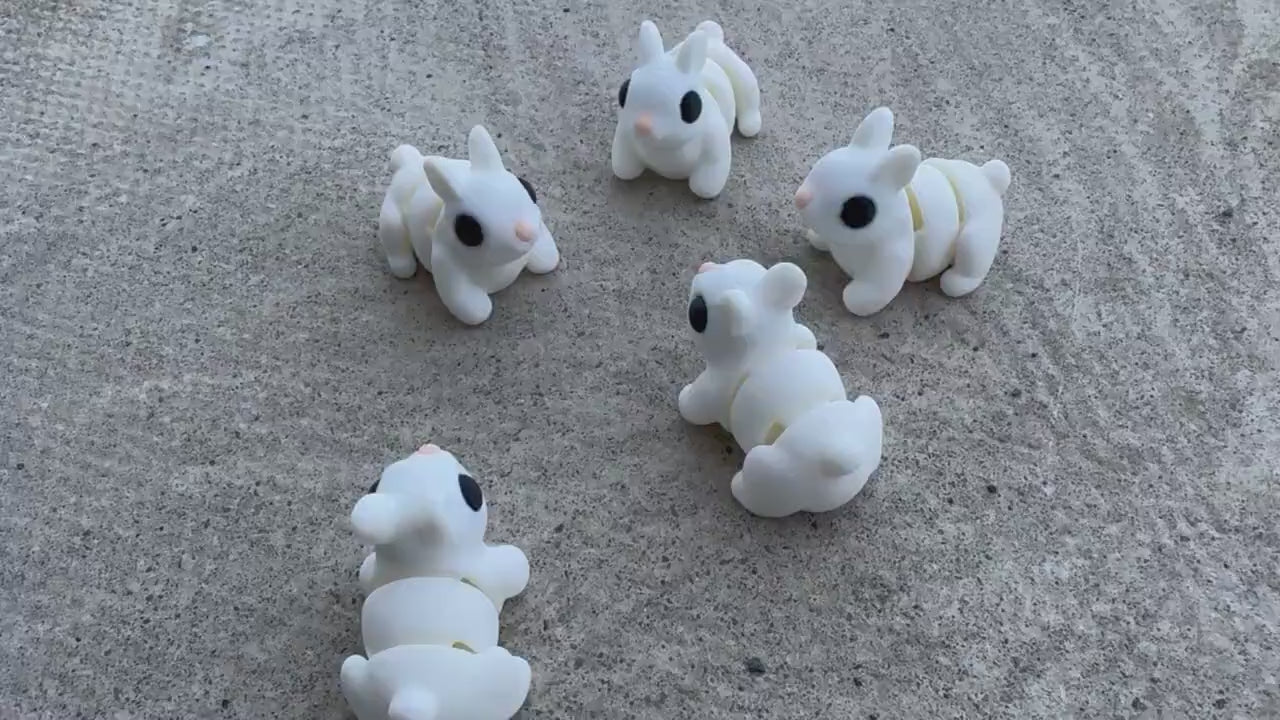 3D Printed Baby Bunny: Articulated Fidget Toy, Collectible